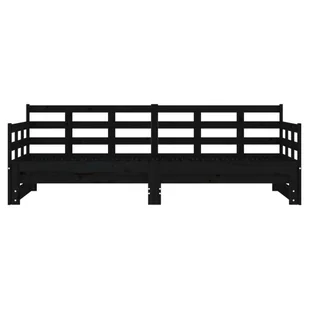 Lumarko Łóżko rozsuwane, czarne, lite drewno sosnowe, 2x(90x200) cm - Łóżka Lumarko Łóżko rozsuwane, czarne, lite drewno sosnowe, 2x(90x200) cm - Łóżka - miniaturka - grafika 7