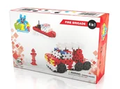 Klocki - Meli Keycraft Klocki Thematic Wozy Strażackie 4w1 - miniaturka - grafika 1