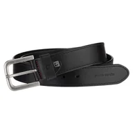 Paski - Skórzany pasek męski Pierre Cardin 70308 - czarny 110 cm - miniaturka - grafika 1