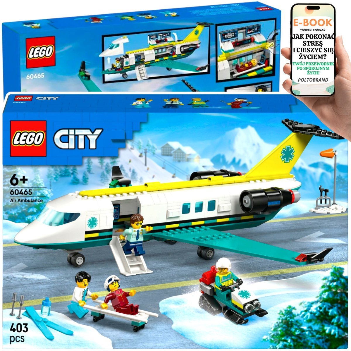 LEGO City Samolot ratunkowy • otwierany kokpit, laboratorium na pokładzie, 4 minifigurki i akcesoria medyczne LEGO DLA DZIECKA WNUCZKA SYNA 7 8 9 10..