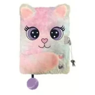 Szkolne artykuły papiernicze - Pamiętnik z kłódką A5/96K 3D włochacz Charming Cat - miniaturka - grafika 1