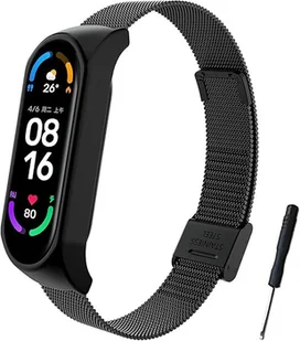ETUI DO ZEGARKA XIAOMI MI BAND 6/5/4 CZARNE Z BRANSOLETĄ STAL NIERDZEWNA - Akcesoria do smartwatchy - miniaturka - grafika 1
