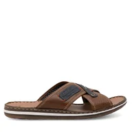 Klapki i japonki męskie - Klapki Rieker 21061-25 Brązowy - miniaturka - grafika 1