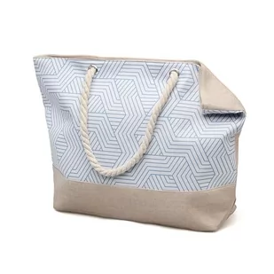 BigBuy Travel Niebieska geometryczna torba plażowa 54 x 36,5 x 14 cm - Torebki damskie - miniaturka - grafika 1