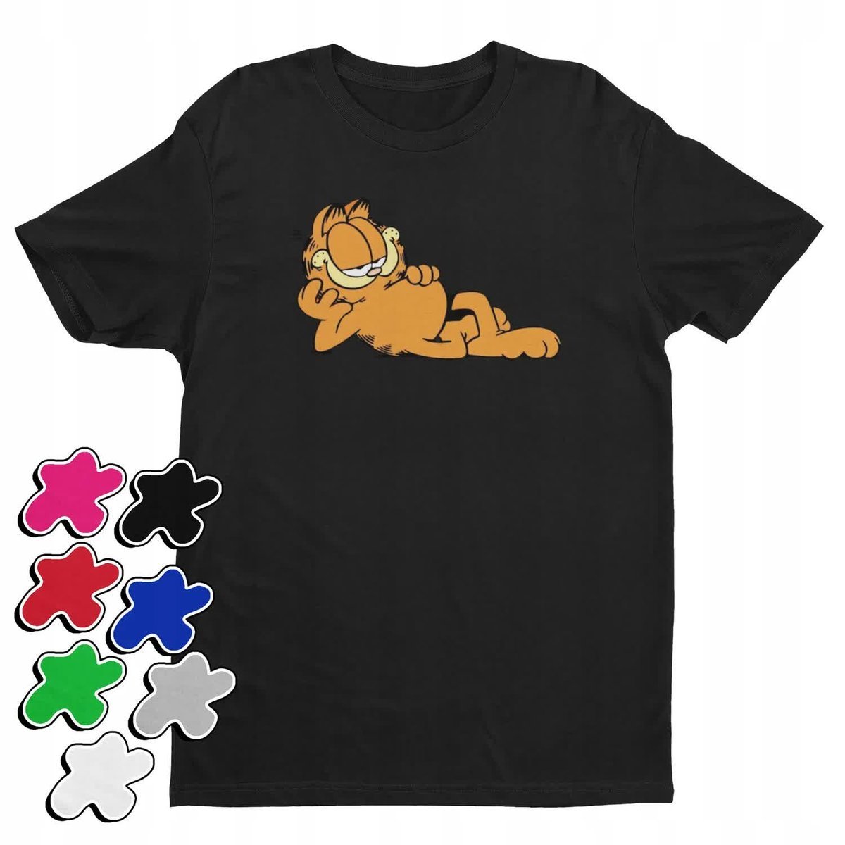 Koszulka T-Shirt Dziecięca Z Nadrukiem Garfield Kot Lasagne -M 134-140
