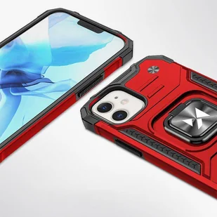 Wozinsky Ring Armor etui iPhone 14 pancerny pokrowiec uchwyt magnetyczny ring czerwone - Etui i futerały do telefonów - miniaturka - grafika 2
