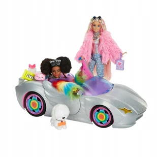 Barbie Extra Kabriolet Gwiazd samochód dla lalek 2 lalki akcesoria - Lalki dla dziewczynek - miniaturka - grafika 1