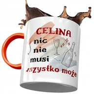 Kubki - Kubek Pomarańczowy Dla Celiny Żony na Prezent z Nadrukiem ze Zdjęciem + Opakowanie na prezent (wzór 04) - miniaturka - grafika 1
