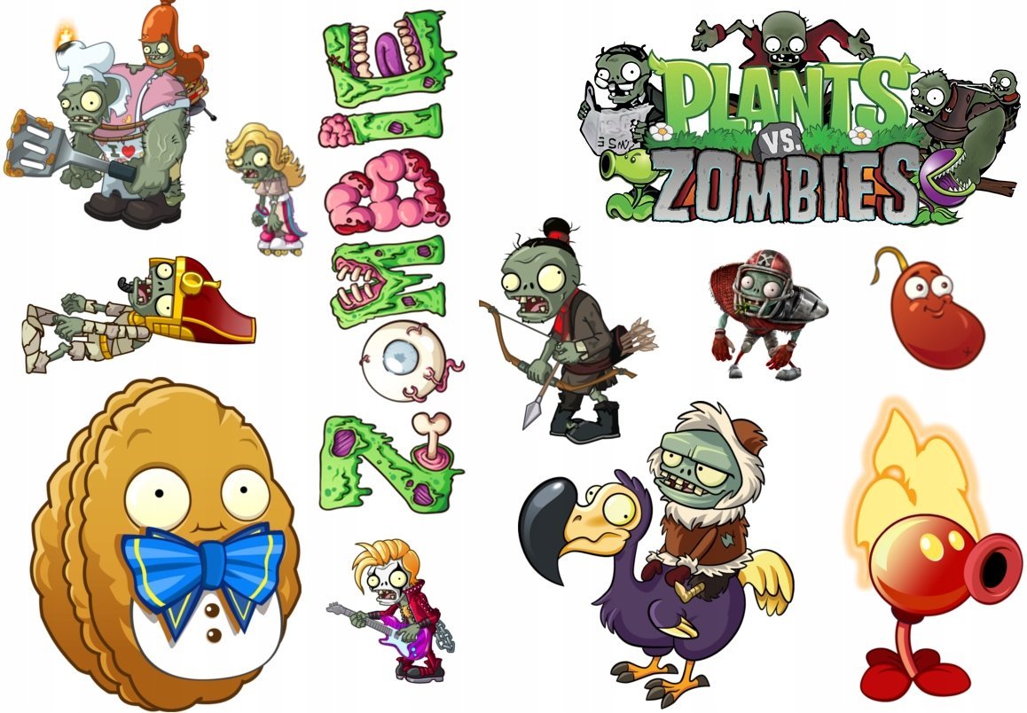TATUAŻE ZMYWALNE DLA DZIECI GRY PLANTS VS ZOMBIE DUŻY WYBÓR WZORÓW