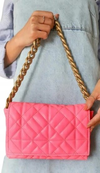 Torebka Mała Różowa z Łańcuchem ze Wzorem Y5e