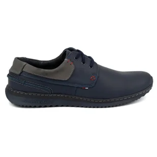 Olivier Buty Męskie Skórzane Casual Model 308GT niebieskie - Sztyblety męskie - miniaturka - grafika 1