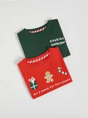 Bluzki dla niemowląt - Reserved - Bawełniany longsleeve 2 pack - czerwony - miniaturka - grafika 1