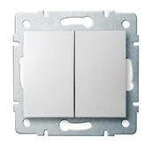 Wyłączniki światła i elektryczne - Kanlux Łącznik zwierny podwójny LOGI 02-1022-102 bi 25069 - miniaturka - grafika 1