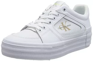 Calvin Klein Jeans Damskie trampki Vulc Flatform Bold Fluo CONTR, białe/żółte ochronne, 5,5 UK, Biały żółty bezpieczeństwa, 38.5 EU - Trampki damskie - miniaturka - grafika 1