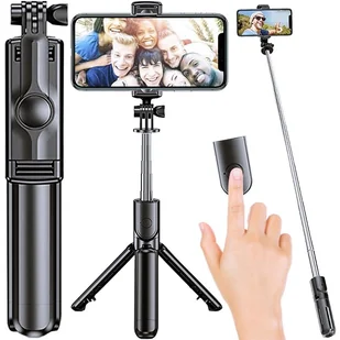 Statyw do Selfie Kijek Stick Tripod Uchwyt na Bluetooth do Telefonu + Pilot - Selfie stick - miniaturka - grafika 1