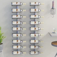 Stojaki na wino - Lumarko Uchwyty ścienne na 9 butelek wina, 2 szt., białe, żelazne - miniaturka - grafika 1
