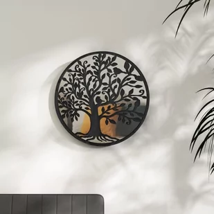 vidaXL Lustro do wnętrz, czarne, 60x2,5 cm, okrągłe, żelazne - Lustra - miniaturka - grafika 1