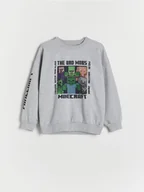 Bluzy dla chłopców - Reserved - Bluza Minecraft - jasnoszary - miniaturka - grafika 1