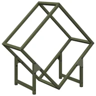 Wózki magazynowe - vidaXL Stojak na drewno opałowe, oliwkowo-zielony, 50x25x50 cm - miniaturka - grafika 1