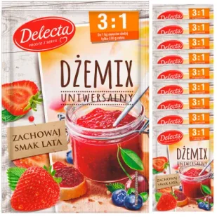 Delecta Dżemix uniwersalny 3:1 Zestaw 10 x 30 g - Dodatki do ciast w proszku - miniaturka - grafika 1