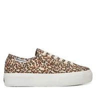 Sneakersy damskie - Sneakersy Superga Platform Leopard Print Brązowy - miniaturka - grafika 1
