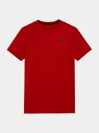 Koszulki sportowe męskie - 4F T-Shirt 4FWSS24TFTSM598 Czerwony Regular Fit - miniaturka - grafika 1