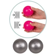 Zabawki do kąpieli - KiddyMoon, plastikowe piłeczki 7cm biały-szary-pudrowy róż 50 - miniaturka - grafika 1