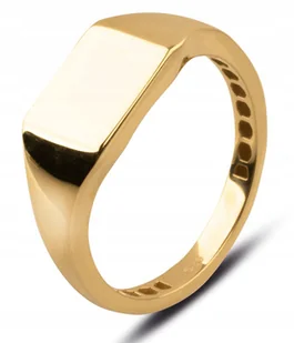 ZŁOTY KLASYCZNY PIERŚCIONEK SYGNET KWADRATOWY 14KT 585 - Pierścionki - miniaturka - grafika 1