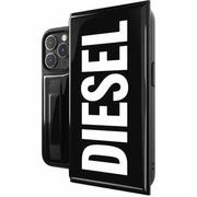 Etui i futerały do telefonów - Diesel Etui Wallet Case - FW22 do iPhone 14 Pro czarne - miniaturka - grafika 1