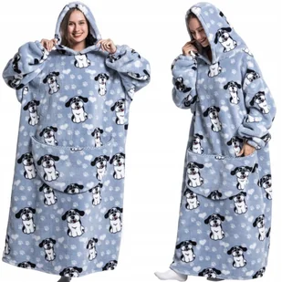 KOC BLUZA CIEPŁA KOCOBLUZA OVERSIZE GRUBA PLUSZ 2W1 XXL DAMSKA DŁUGA PIESKI - Koce - miniaturka - grafika 1