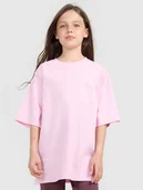 Koszulki dla dziewczynek - 4F T-shirt oversize z nadrukiem dziewczęcy - różowy 122 (6-7 lat) - miniaturka - grafika 1