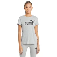Koszulki i topy damskie - Puma Koszulka Damska T-Shirt Ess Logo Tee Gray 586774 04  Xs - miniaturka - grafika 1