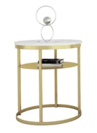 Ławy i stoliki kawowe - Stolik kawowy z półką biały+ złoty K0-Z86 - miniaturka - grafika 1