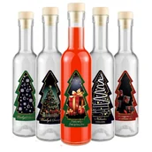 Domowy wyrób alkoholu - 5 X Butelka Futura 250Ml Z Etykietą W Kształcie Choinki + Korek - miniaturka - grafika 1