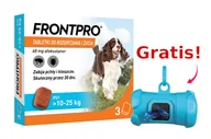 Artykuły przeciw pasożytom - Frontpro tabletki na pchły i kleszcze L 68mg 10-25kg x 3tabl + Frontline Dozownik na woreczki GRATIS! - miniaturka - grafika 1
