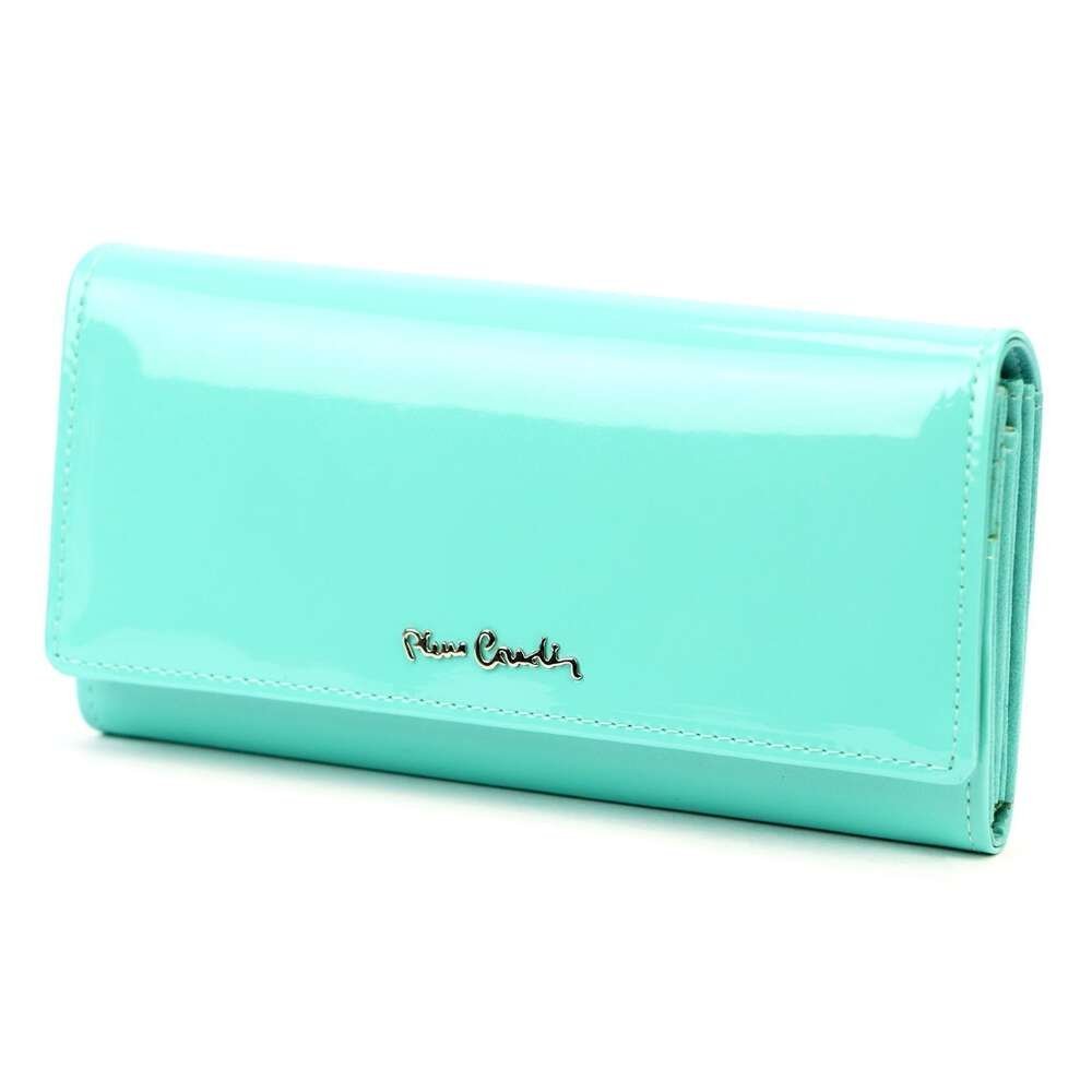 Portfel Damski Pierre Cardin 07 SHINY 100 Turkusowy Skóra Naturalna i Lakierowana