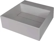 Umywalki - Deante Umywalka granitowa nablatowa Correo szary metalik CQR_SU4M - miniaturka - grafika 1