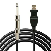 Inne akcesoria gitarowe - KABEL USB DO GITARY JACK 6,3 INTERFEJS 3M PRZEWÓD - miniaturka - grafika 1