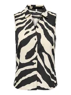 Koszulki i topy damskie - ONLY Top "Nova" w kolorze beżowo-czarnym - miniaturka - grafika 1