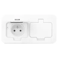 Gniazdka elektryczne - Zewnętrzne gniazdo podwójne podtynkowe białe elewacyjne P55 OR-GM-9047/W ORNO - miniaturka - grafika 1