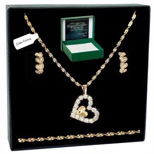 Złoty Naszyjnik Serce+Kolczyki Z Cyrkoniami Prezent Dla Niej 18K+Dedykacja - Kolczyki Złoty Naszyjnik Serce+Kolczyki Z Cyrkoniami Prezent Dla Niej 18K+Dedykacja - Kolczyki - miniaturka - grafika 1