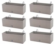 Donice - 6x Doniczka balkonowa 51cm + uchwyty / haki, nawadniacz Skrzynka na balkon - miniaturka - grafika 1