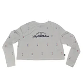 Bluzy damskie - Bluza damska Nike NBA N31 Courtside Longsleeve Crop T-shirt Birch Heather - DA6810-051-XS - miniaturka - grafika 1