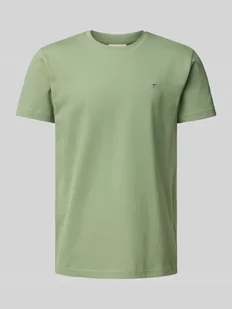 T-shirt o kroju slim fit z wyhaftowanym logo - Koszulki męskie - miniaturka - grafika 1