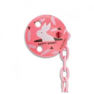 Suavinex Klips do smoczka z łańcuszkiem Happy Bunny czerwony Suavinex 31537926hb - Akcesoria do smoczków - miniaturka - grafika 1