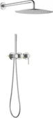 Baterie podtynkowe - Zestaw prysznicowy podtynkowy z deszczownicą i prysznicem BLUE WATER BOSTON BOS-ZKP.350N nikiel (kolor STAL SZCZOTK - miniaturka - grafika 1