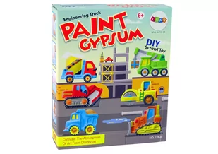 Zestaw DIY Odlewy Gipsowe Malowanie Farby Pojazdy Budowlane - Zabawki kreatywne - miniaturka - grafika 4