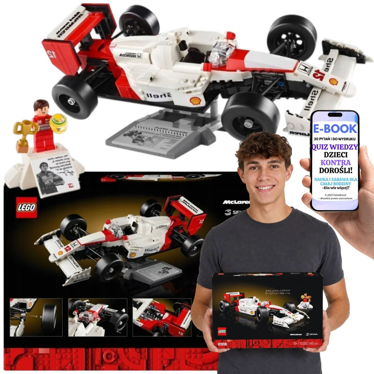 LEGO Samochód McLaren MP4/4 i Ayrton Senna • Zestaw Kolekcjonerski 693 el. 10330