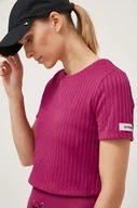 Koszulki sportowe damskie - Guess t-shirt damski kolor różowy - miniaturka - grafika 1