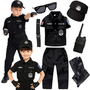Strój Kostium Przebranie Mundur Jednostki Siły Specjalne Policja Swat 152 158 Cm (160) Krótki Rękaw - Stroje karnawałowe - miniaturka - grafika 1